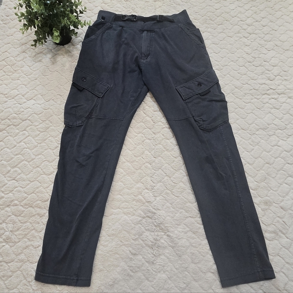 Proline Born in India Dark Gray Cargo Streetwear Sweatpants, Size Medium